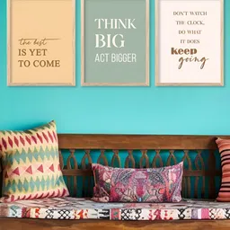 Kotart Brown & White 3 Pieces Typography Printed Wooden Wall Arts-picture-16