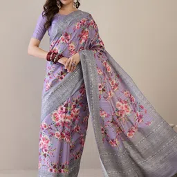 Mitera Floral Silk Blend Saree-picture-23