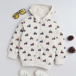 Baby Nation Girls Graphic Printed Hooded Long Sleeves Sweatshirt-image-1