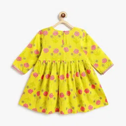 Campana Girls Floral Printed V-Neck Empire Pure Cotton A-Line Kurta With Sharara & Dupatta image 5