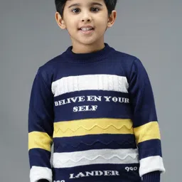 TRENDY WORLD Boys Pack of 2 Striped Woollen Pullover image 4