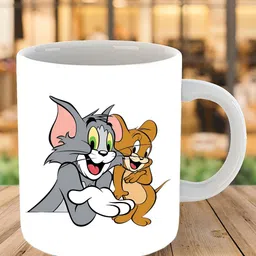 Mr UVD White & Grey Graphic Printed Ceramic Glossy Mug 350 ml-picture-41