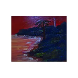 Inephos Red & Black Into The Night Canvas Wall Art-image-69