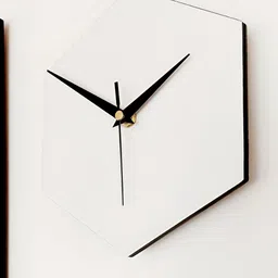 QEZNEF White Solid Geometric Traditional Wall Clock image 5