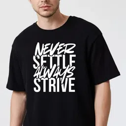 Fashnobic Men Dry Fit Typography Printed Round Neck Cotton Oversized T-shirt-picture-27