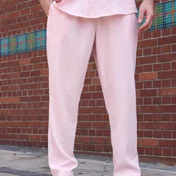 StyleCast x Revolte Men Self Design Mid Rise Relexed Fit Easy Wash Trousers-picture-11