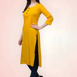 Coft Selection Of 2 Round Neck Crepe Straight Kurta image 3