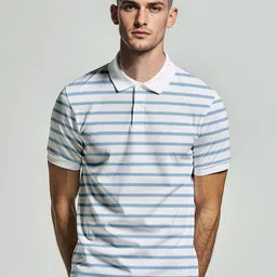 MaverIQ Men Striped Polo Collar Cotton T-shirt-picture-37