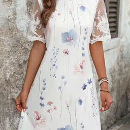 StyleCast x Revolte Floral Print Embroidered Fit & Flare Dress-picture-16