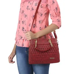 EVEDA Women Solid Structured Satchel Bag image 3