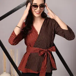 Vastraa Fusion Colourblocked Cotton Wrap Top image 3