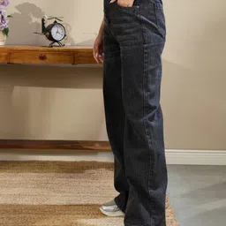 sassafras Women Relaxed Fit High Rise Black Jeans image 3