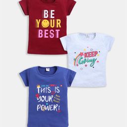 Here&Now X Game Begins Girls Pack of 3 Printed T-shirt-picture-7