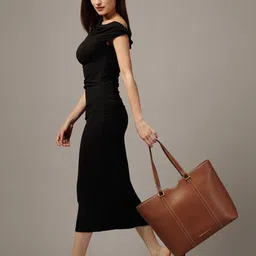 French Connection Women Solid Shopper Tote Bag image 5