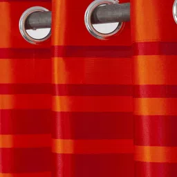 Aura Mapple Rust & Cream-Coloured 2 Pieces Floral Printed Door Curtains image 4