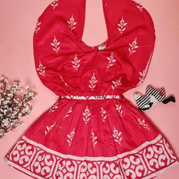 V-Mart Girls Ethnic Motifs Printed Fit & Flare Dress-picture-23