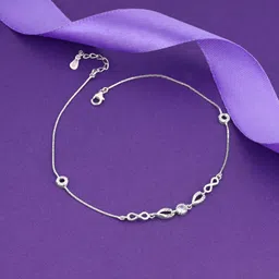 giva 925 Silver Infinity Zirconia Anklet for Women Sterling Silver Toe Anklet-picture-13