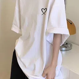 Outzidr Women Oversize Roll-Up Sleeves Top-image-67