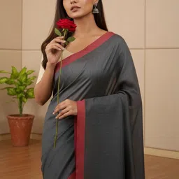 Brynbrit Pure Cotton Khadi Saree image 3