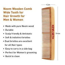 keya seth aromatherapy KEYA SETH Set Of 2 Neem Wooden Comb For Promotes Hair Growth image 4
