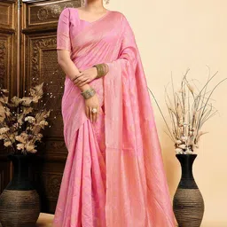 SANISA Woven Design Zari Silk Blend Handloom Saree-picture-16