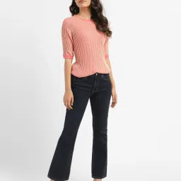 levi's Women's 715 Navy Blue Flared Fit Mid Rise Jeans-picture-22