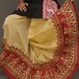 AMIT ONLINE Men Printed Mour Puccho Dhoti In Dupion Silk-picture-39