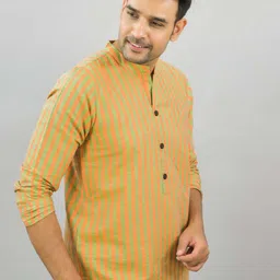 Anouk Rustic Men Striped Cotton Straight Short Kurta-picture-31