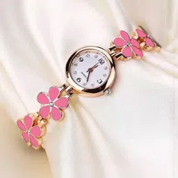 WATCHSTAR Women Dial & Stainless Steel Straps Analogue Watch Pink Flower -V1-picture-42