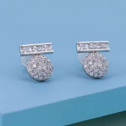 Kushal's Fashion Jewellery Rhodium-Plated Zircon Studded Party Classic Studs Earrings-picture-48