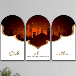 SAF Multicoloured Set of 3 Piece MDF Religious Wall Paintings-picture-15