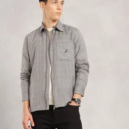 Nautica Classic Fit Tartan Checked Cotton Linen Casual Shirt image 3