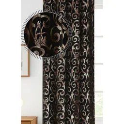 GEET CREATIONS Black & Gold-Toned Ethnic Motifs Room Darkening Door Curtain-picture-38