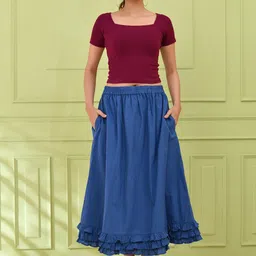 SIDDHO HUM A-Line Midi Skirt-image-23