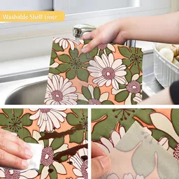 Kuber Industries Orange Set of 2 Water Resistant Shelf Liner Organisers image 3