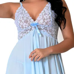 chia fashions Net Baby Doll with Asymmetric image 4