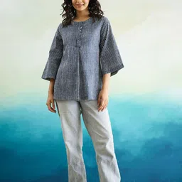 SANSKRUTIHOMES Striped Pure Cotton Top image 5