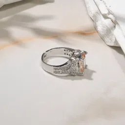 Niska Cubic-Zirconia Studded Adjustable Finger Ring image 5