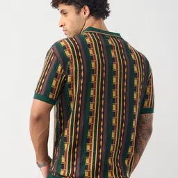 The Souled Store Men Self Design Polo Collar T-shirt image 3