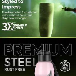 Pexpo Brown Single Stainless Steel Single Wall Vacuum Water Bottle image 2