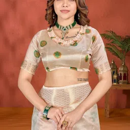 BAFNA MENS WEAR Floral Silk Blend Mysore Silk Saree image 4