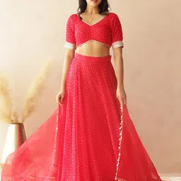 DEASHA INDIA Printed Thread Work Ready to Wear Lehenga & Blouse With Dupatta image 2