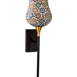 Devansh Multicoloured & Multicoloured Printed Glass Contemporary Frustum Shaped Wall Lamp-picture-39