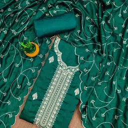 SHADOW & SAINING Floral Embroidered Zari Vichitra Unstitched Dress Material-picture-26