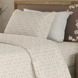 Boutique Living India White & Brown Printed Cotton 300TC King Bedsheet Set 2.74m x 2.74m-image-32