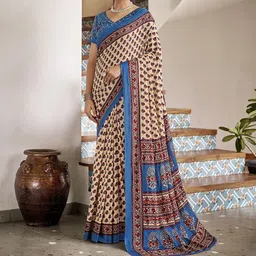 Munir Floral Pure Cotton Bagru Saree-picture-37