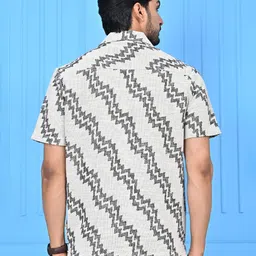 ARBOUR Men India Slim Fit Geometric Printed Cuban Collar Casual Shirt image 2
