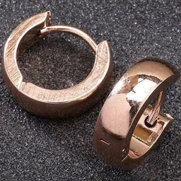 Roadster Men Rose Gold-Plated Stainless Steel Contemporary Half Hoop Earrings-picture-38