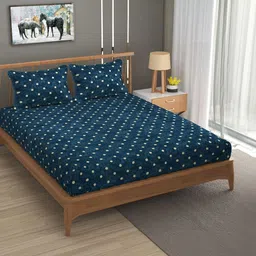 Bromwick Blue Bedsheet with 2 Pillow Covers-picture-32