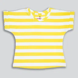 kidoz Girls Striped V-Neck Extended Sleeves T-shirt-image-2